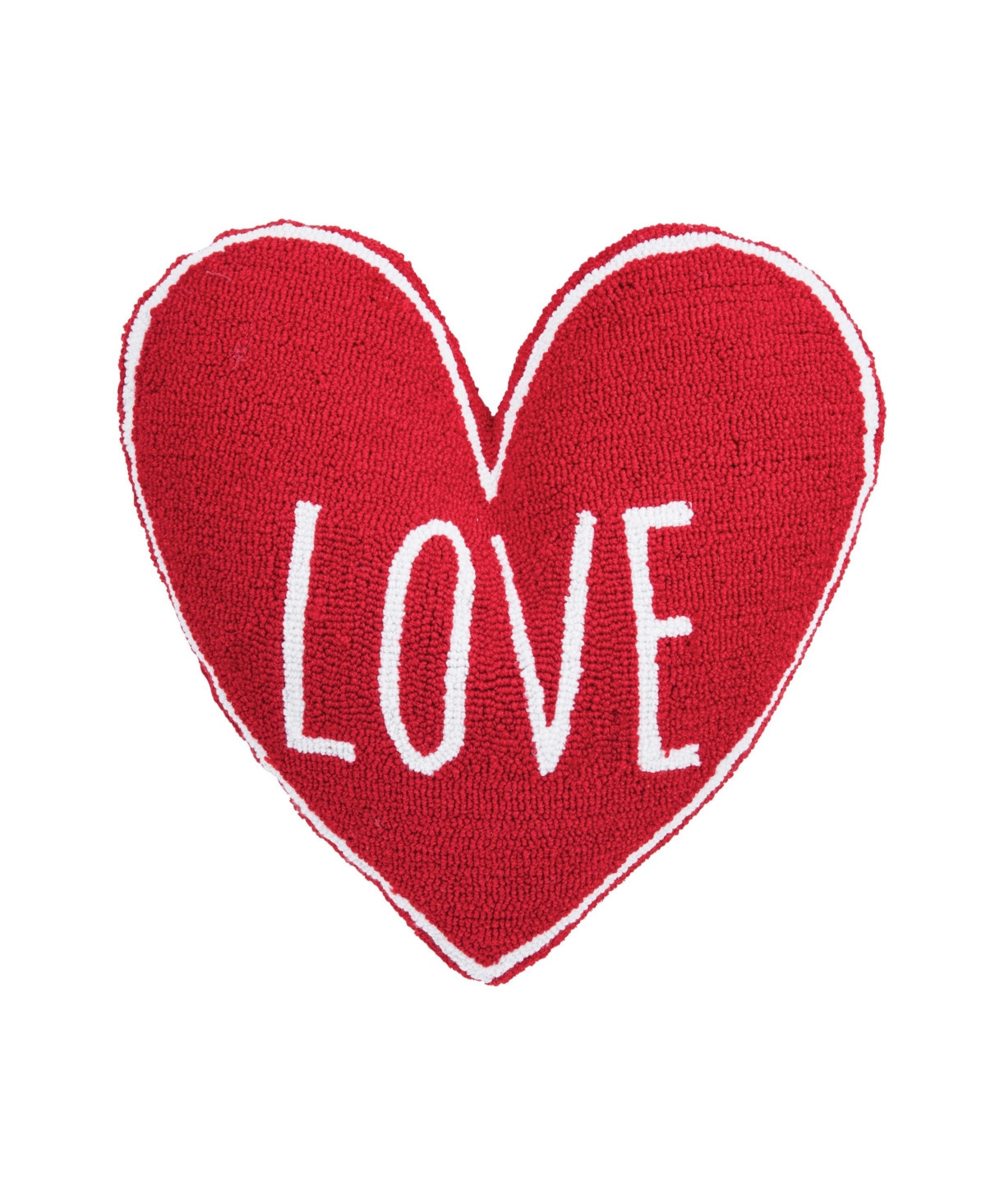 18" x 18" Valentine's Day "Love" Heart Shaped Hooked Accent Throw Pillow - Red | Macy's