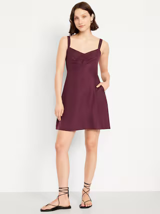 Fit & Flare Crepe Mini Dress | Old Navy (US)