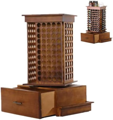 Oil Life- Wooden Rotating Essential Oil Rack W/ Shelf | Aromatherapy Storage For 15ml Essential O... | Amazon (US)