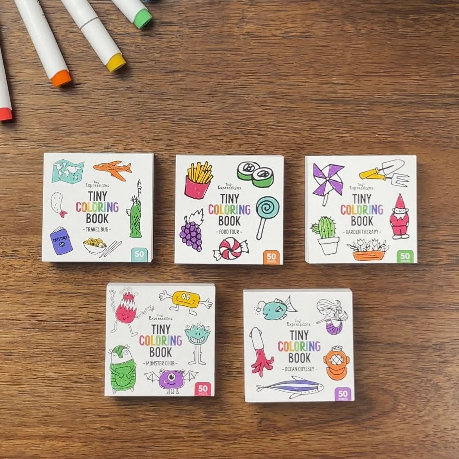 Mini Coloring Books for Adults and Kids 3x3 Inches 5 Pack Pocket Size Minimalist Stress Relief Co... | Etsy (US)