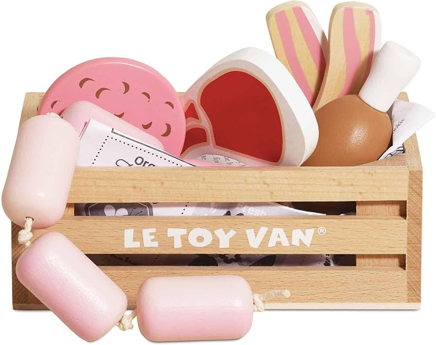 Le Toy Van - Educational Pretend Play Toy Food | Wooden Honeybee Market Meat Crate | Supermarket ... | Amazon (US)