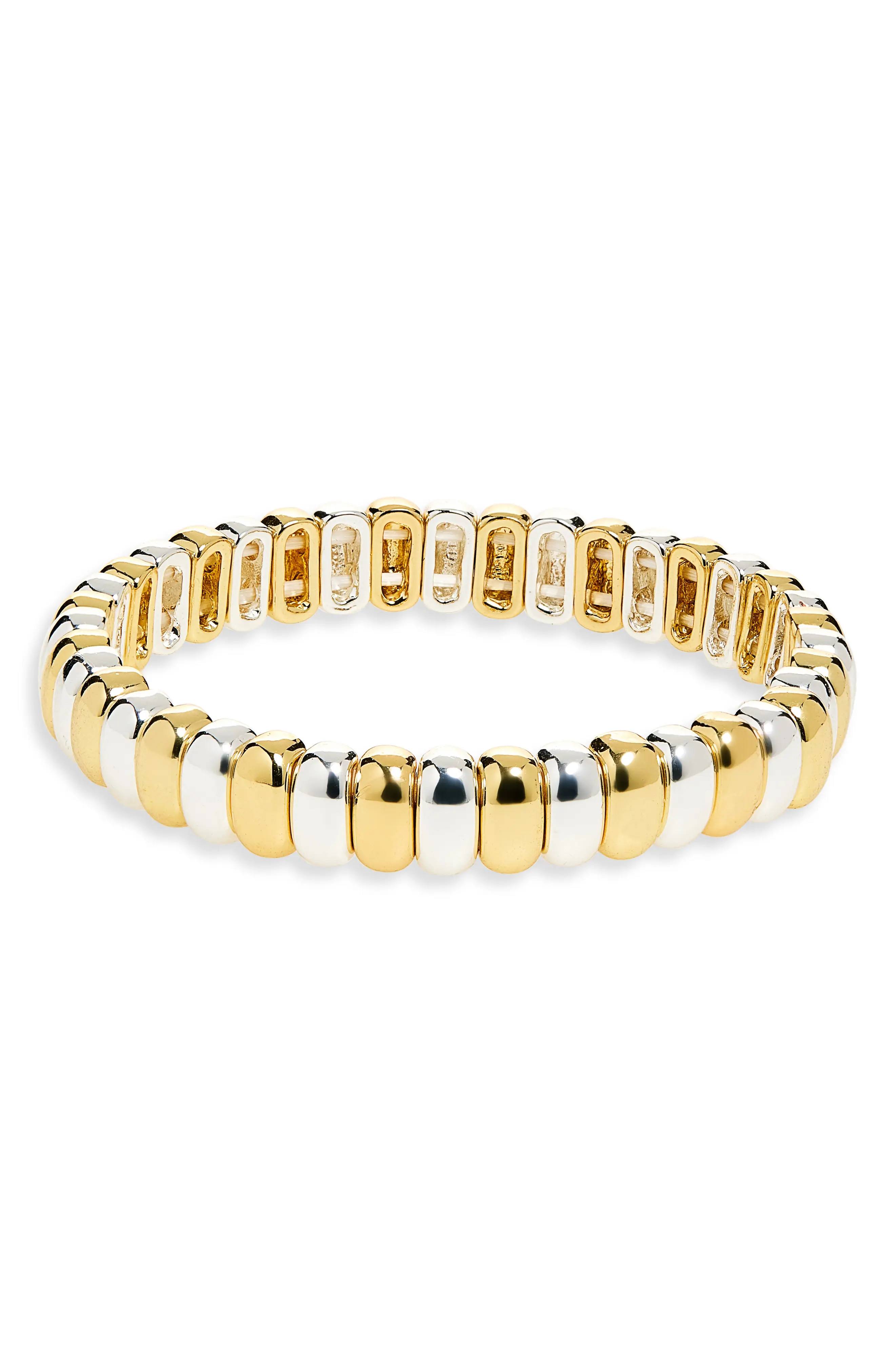 NORDSTROM RACK Two Tone Stretch Bracelet in Gold- Silver at Nordstrom Rack | Nordstrom Rack