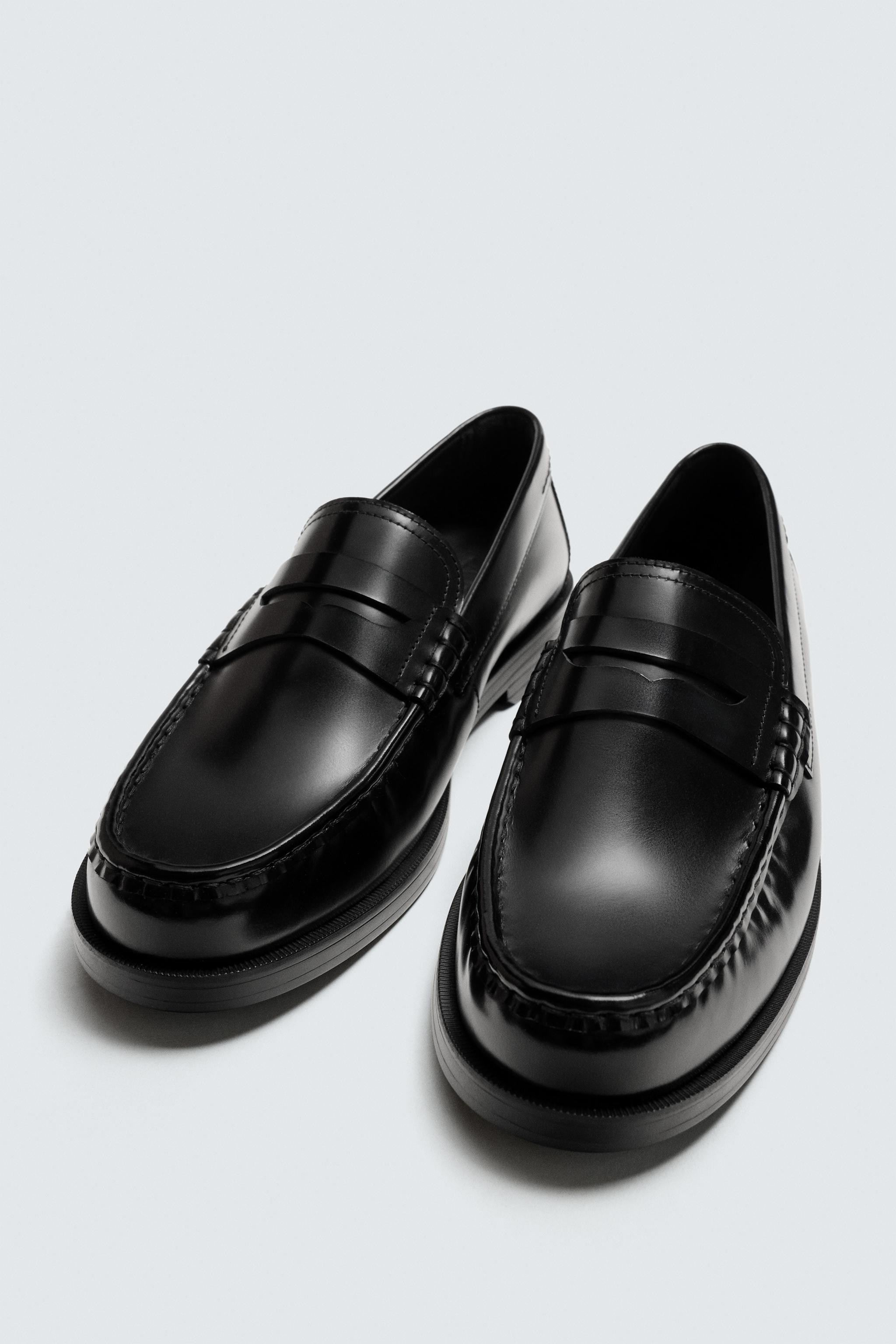 LEATHER PENNY LOAFERS | Zara UK