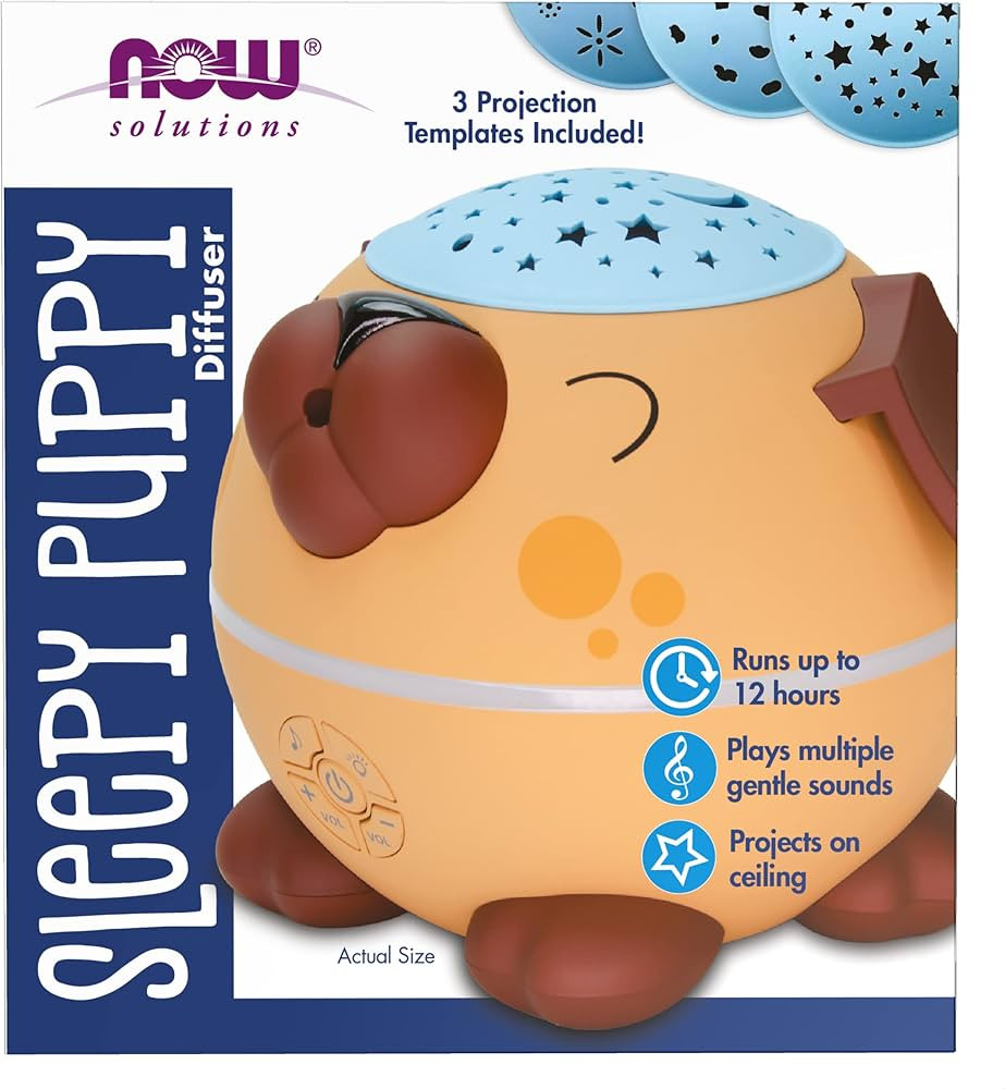 NOW Essential Oils, Sleepy Puppy Aromatherapy Oil Diffuser, Projects Onto Ceiling, Runs up to 12 ... | Amazon (US)