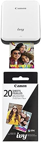 Canon IVY Mobile, Portable Mini Photo Printer, Slate Gray with Zink Photo Paper Pack, 20 sheets | Amazon (US)