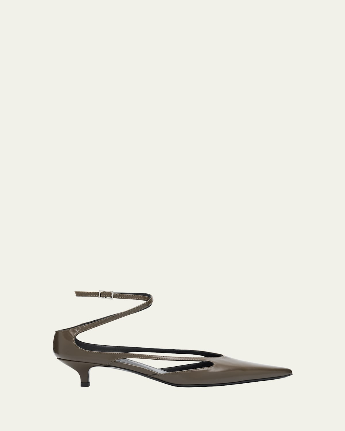 Cutout Leather Kitten-Heel Pumps | Bergdorf Goodman