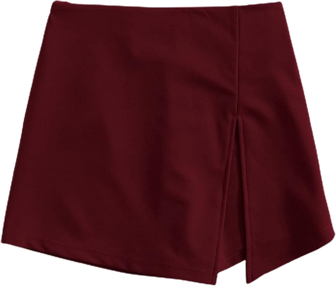 Floerns Women's Plus Size Asymmetrical Skorts High Waisted Skirts Shorts | Amazon (US)
