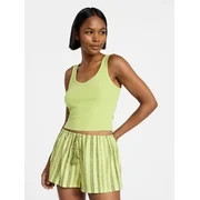 No Boundaries Cropped V-Neck Tank Top, Women\u2019s XXS-XXL | Walmart (US)