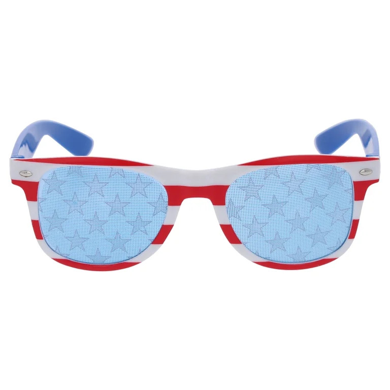 Stars and Stripes Novelty Glasses, Red/White/Blue, Patriotic by Way To Celebrate | Walmart (US)