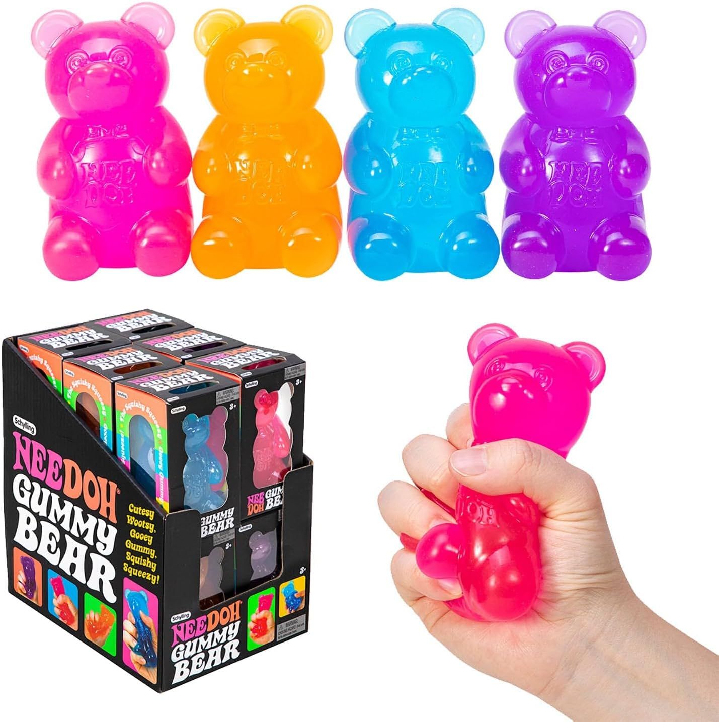 Schylling NeeDoh Gummy Bear - Sensory Fidget Toy - Assorted Colors - Ages 3 to Adult (Pack of 1) | Amazon (US)