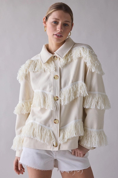 Ghospell Solia Oversized Fringe Jacket | Urban Outfitters (US and RoW)