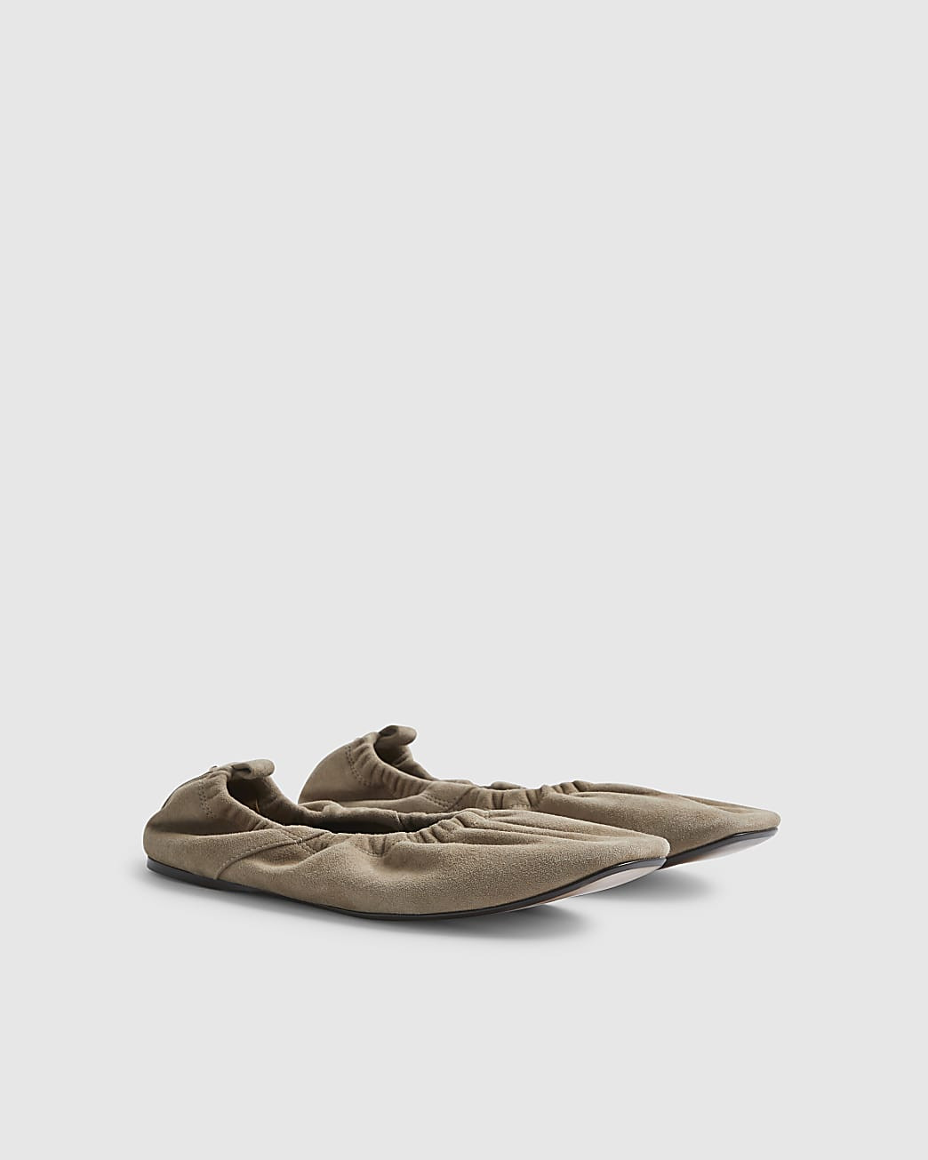 Grey Suede Elastic Ballet Pumps | River Island UK & IE