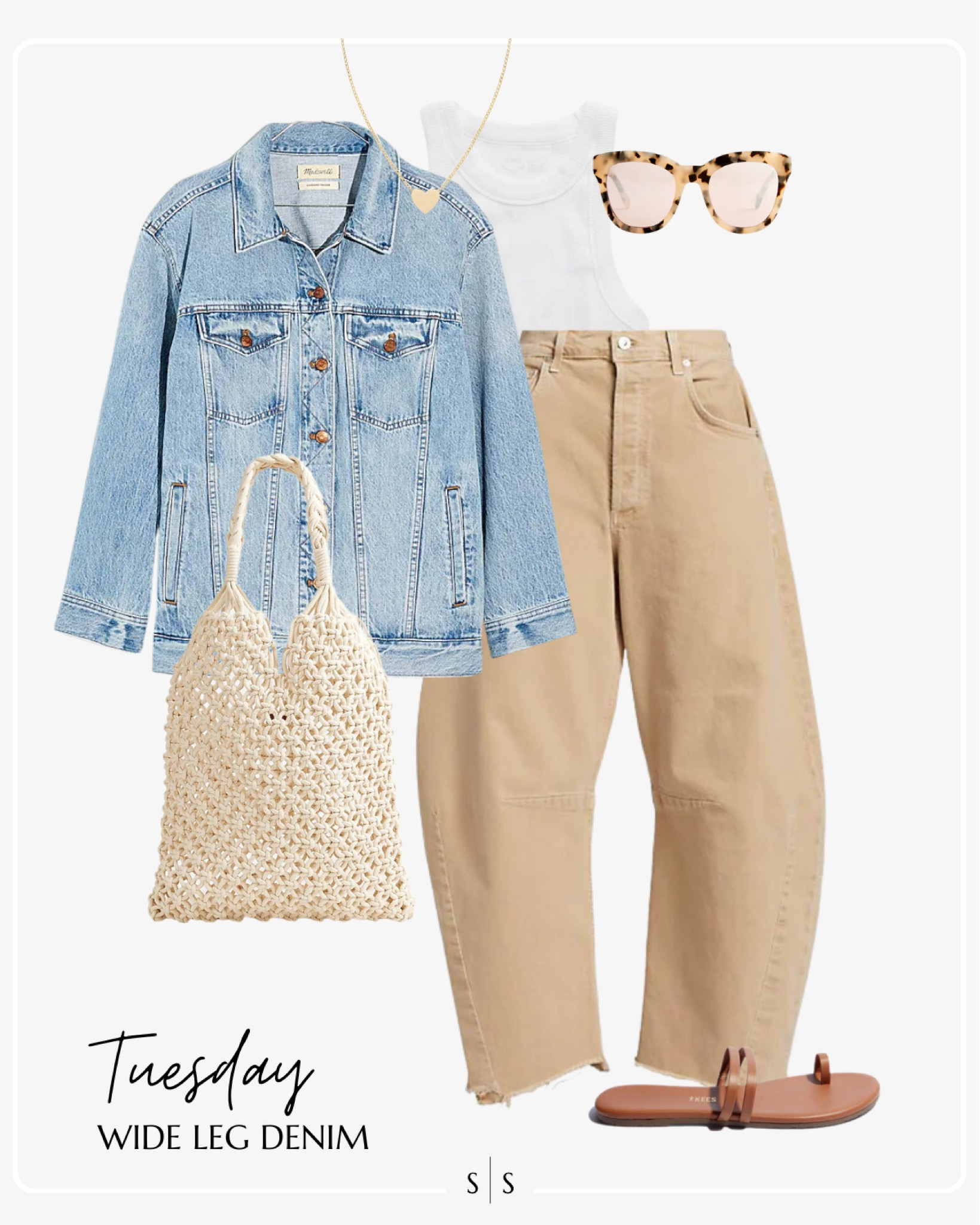 Style Guide of the Week | horseshoe jeans, high neck tank, trucker denim jacket, crochet tote, brown strap sandal.

Trending styles, cargo pockets, wide leg jeans, chintzy florals, matching sets, crochet details, tailored suiting, outfit ideas, Spring outfits, Summer outfits, casual style, chic style, everyday outfit. See all details on thesarahstories.com ✨

#LTKstyletip #LTKFind