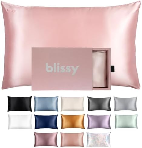 Blissy Silk Pillowcase - 100% Pure Mulberry Silk - 22 Momme 6A High-Grade Fibers - Silk Pillow Co... | Amazon (US)