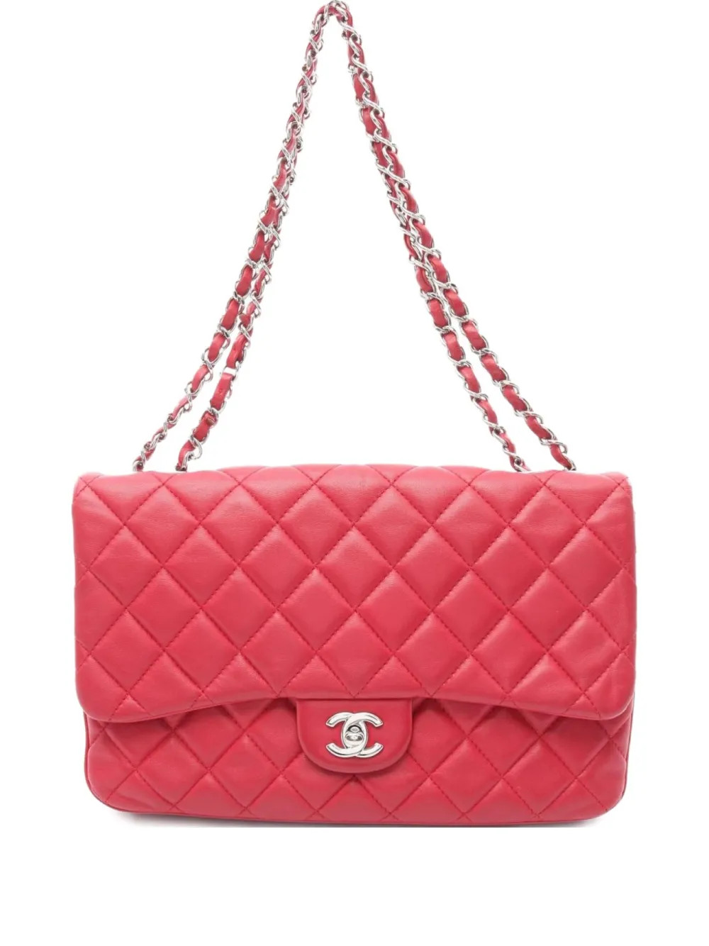 CHANEL Pre-Owned 2014 Classic Flap matelassé chain-strap shoulder bag - Red | Farfetch Global