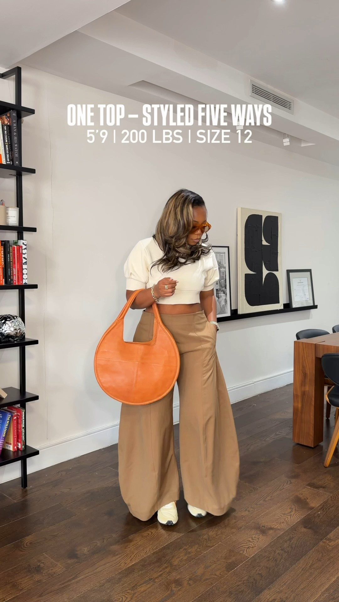 I love these cropped sweat shirts!! 5’9 200 lbs size 12 wearing medium tops, XL bottoms :) or size 12/14 in jeans 

They can be dressed up or dressed down and perfect for spring 