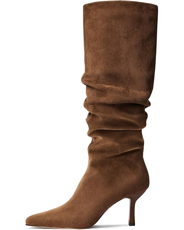 Lumeheel Knee High Boots for Women - Suede Ruched Women's Tall Boots with Pointed Toe Kitten Heel... | Amazon (US)