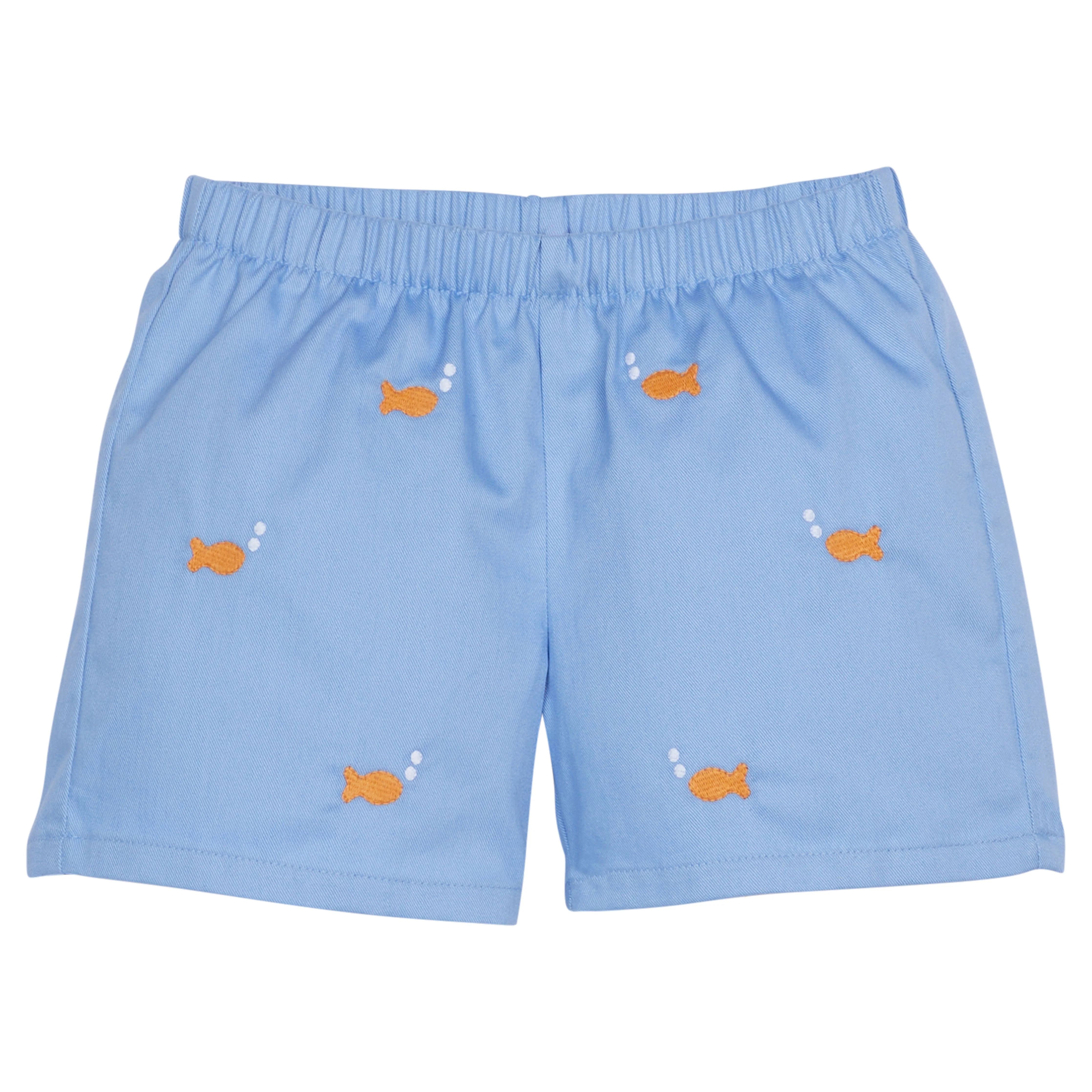 Little English Embroidered Basic Short - Goldfish | JoJo Mommy