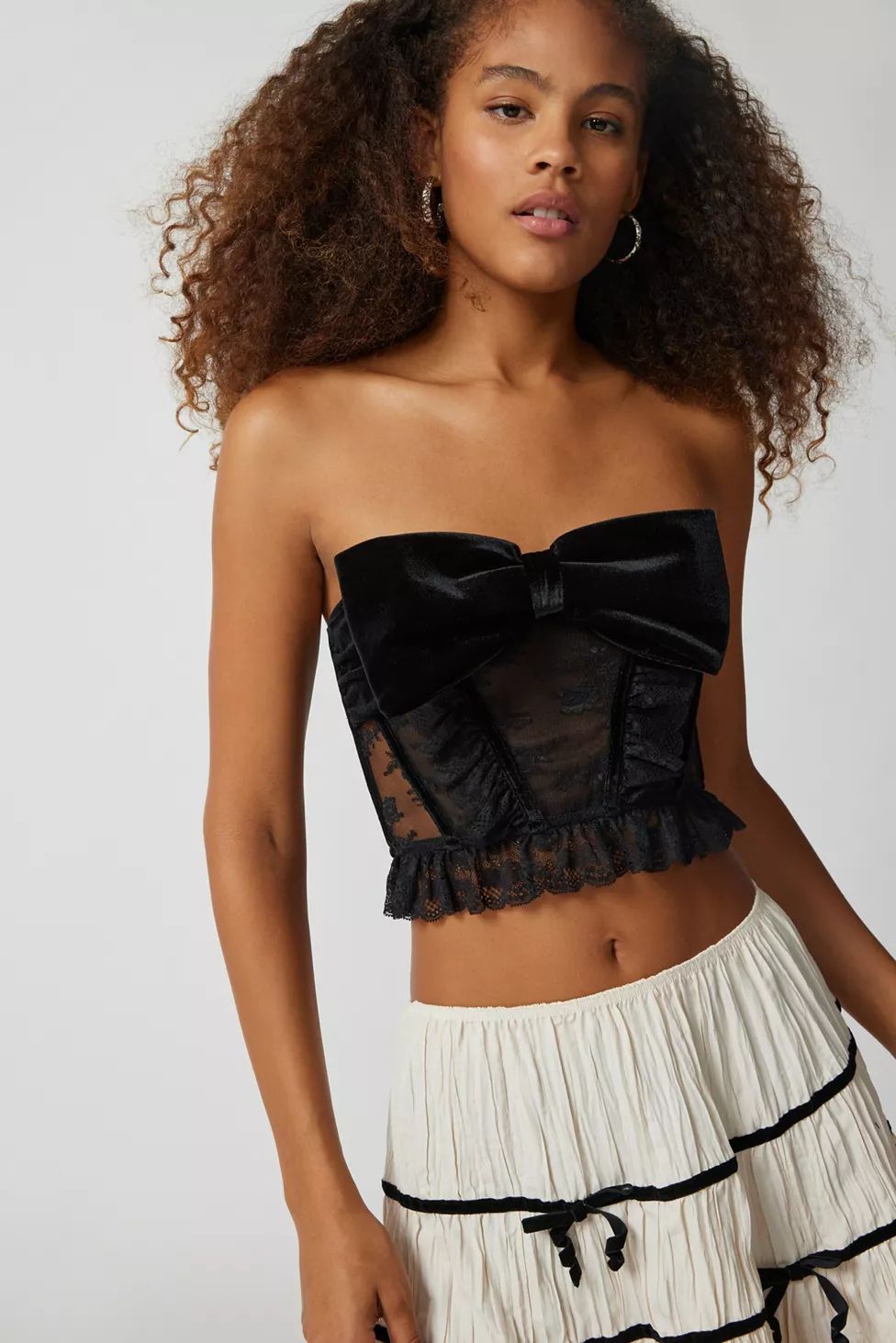 Out From Under Bow Down To Me Velvet & Lace Corset | Urban Outfitters (US and RoW)