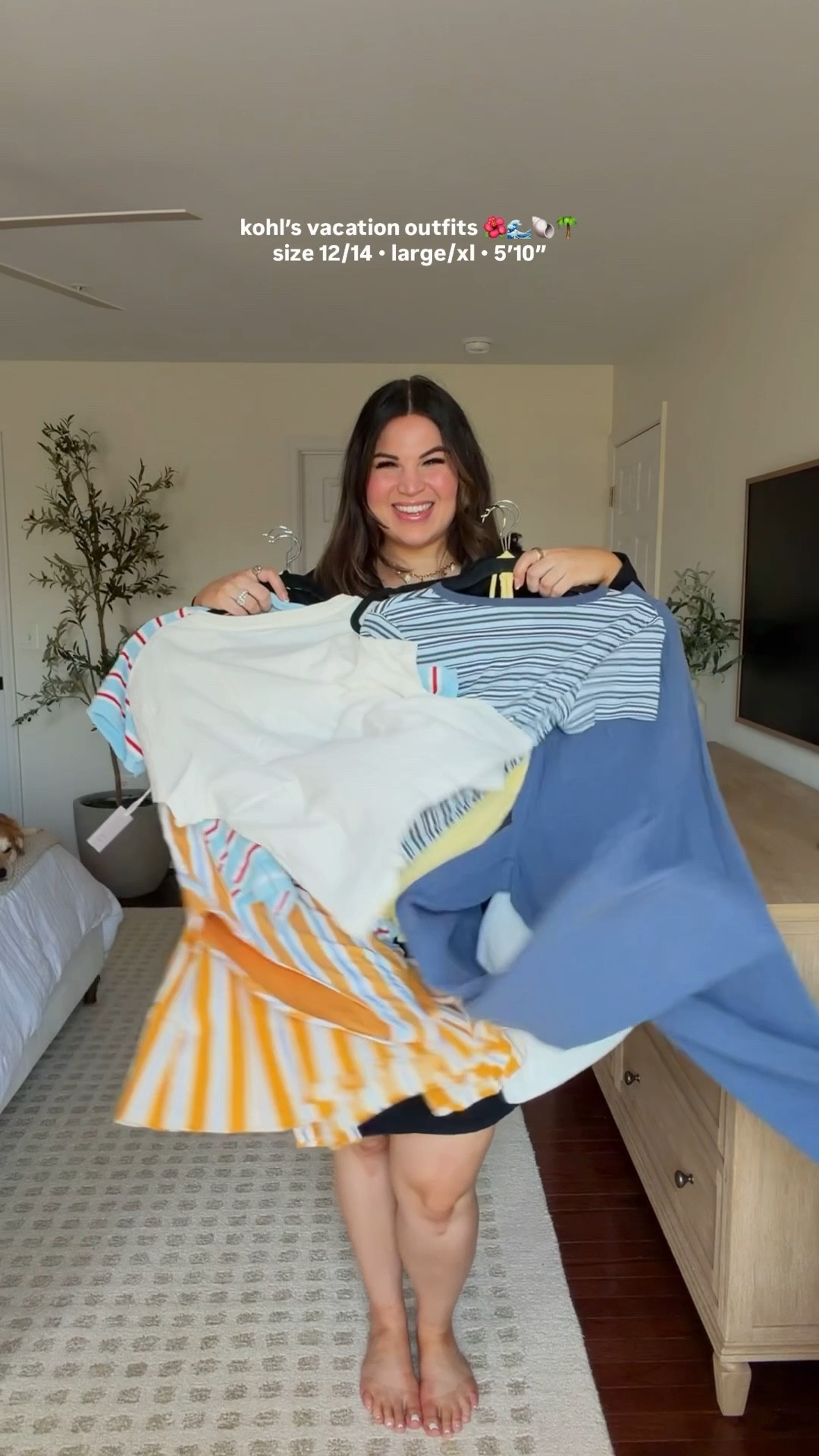 #AD Midsize vacation outfits from @Kohl's Striped tee- size XL
Blue pants- size XL long
Mini skirt- size XL
Yellow top - size XL
Stripe Dress- large 
Stripe swimsuit - XL
Terry shorts- size XL
Terry cardigan- size XL
Bikini top- size XL
Tee- size XL


#kohlspartner #kohlsfinds 

#LTKMidsize #LTKTall #LTKootd