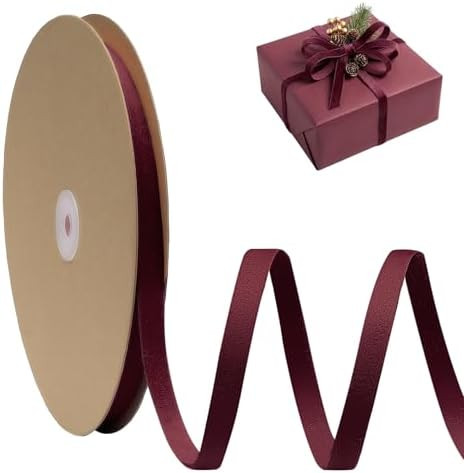 Burgundy Velvet Ribbon Double Faced 3/8 Inch x 30 Yard Burgundy Vintage Velvet Christmas Ribbon f... | Amazon (US)