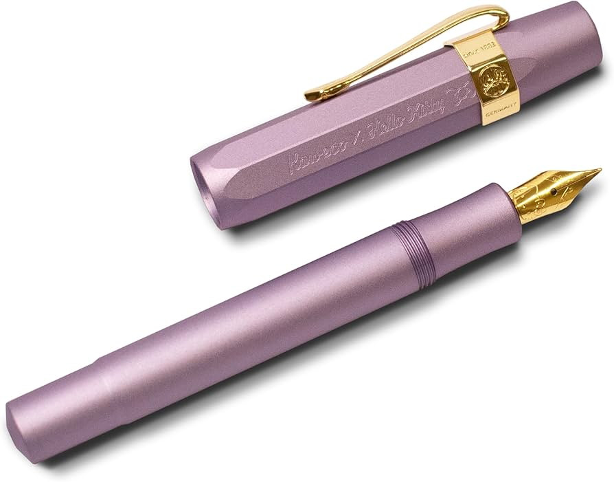 Kaweco X Hello Kitty AL Sport Fountain Pen 50th Anniversary Edition Lilac, Fine Nib Nostalgic Gol... | Amazon (US)
