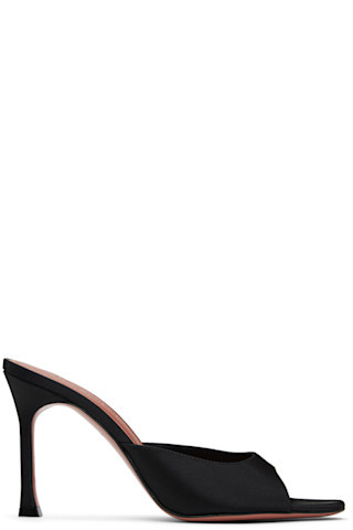 Amina Muaddi - Black Alexa Slipper 95 Heeled Sandals | SSENSE