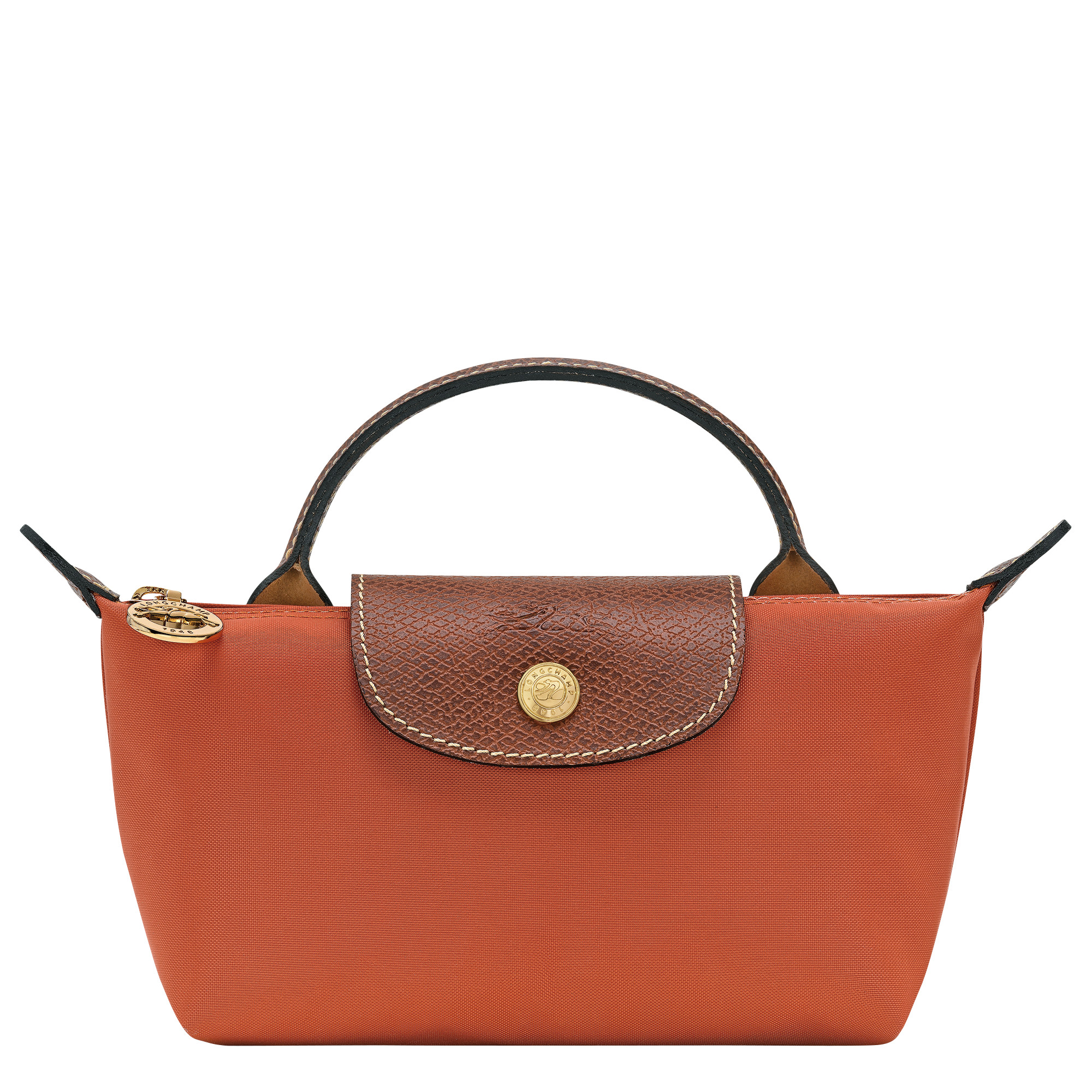 Le Pliage Original Pouch with handle Brick - Recycled canvas | Longchamp US | Longchamp