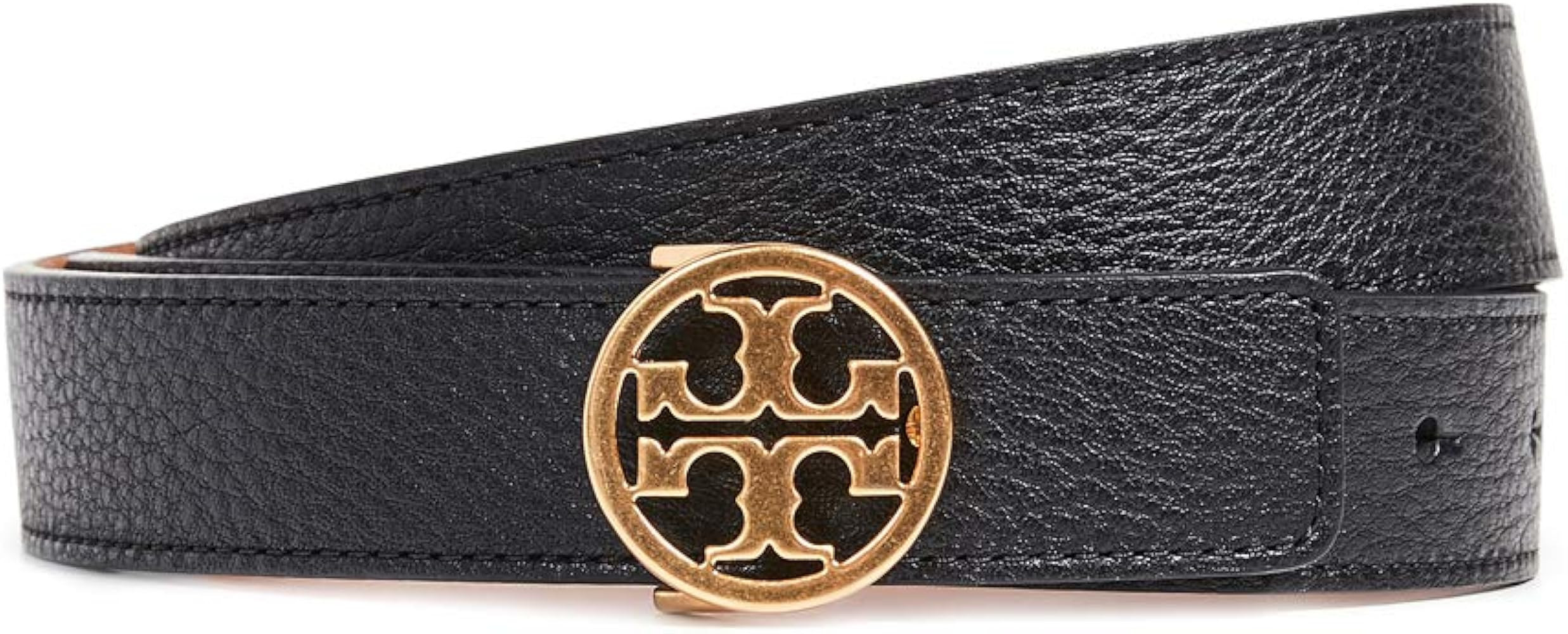 Tory Burch Women's 1" Miller Reversible Belt, Black/Gold, S at Amazon Women’s Clothing store | Amazon (US)