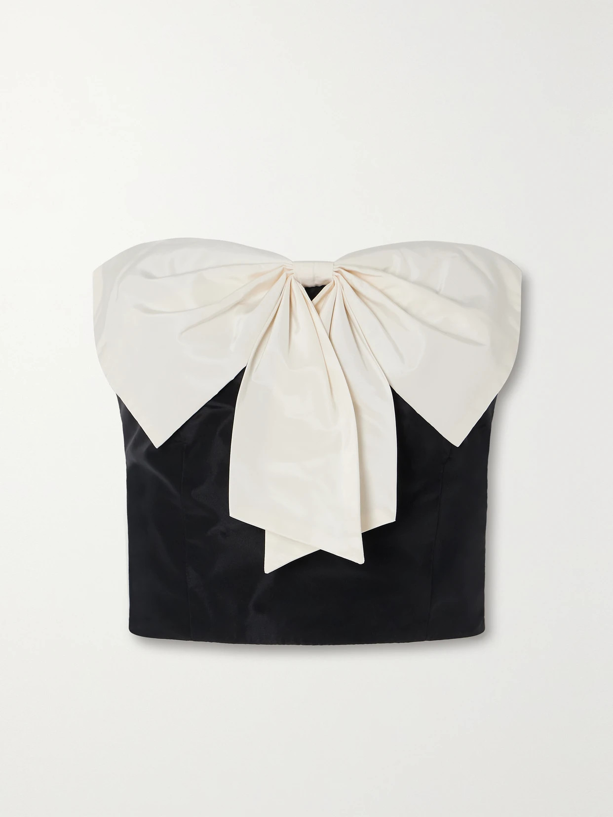 Atticus strapless bow-embellished two-tone satin top | NET-A-PORTER (US)