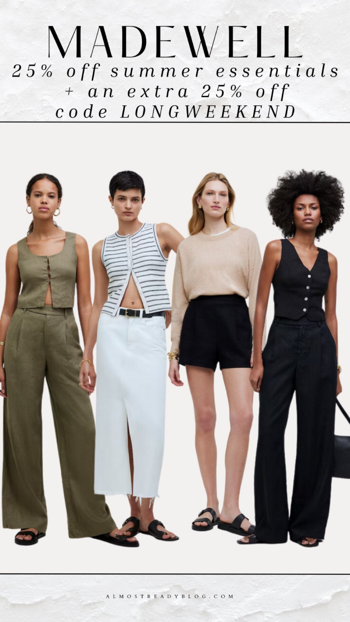Madewell 25% off summer essentials + an extra 25% off code LONGWEEKEND 

#LTKSaleAlert #LTKFindsUnder100 #LTKFindsUnder50