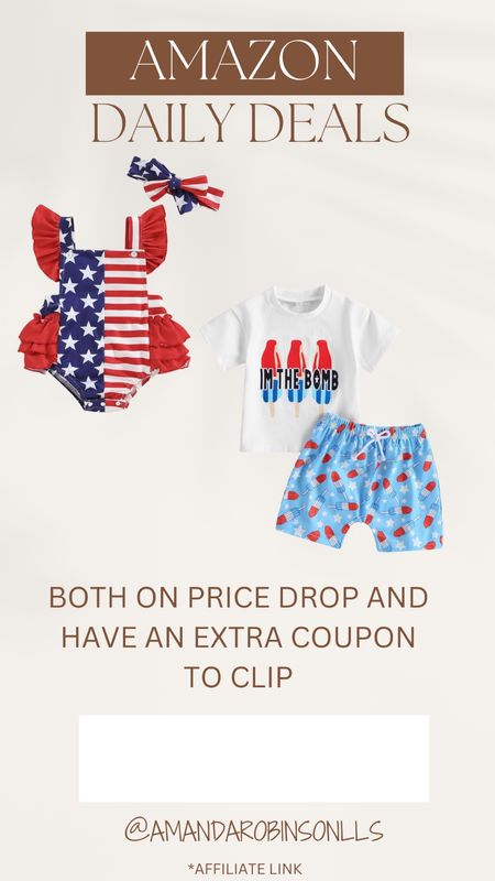 Amazon Daily Deals
Fourth of July outfits for baby and toddler 

#LTKSaleAlert #LTKSeasonal #LTKKids