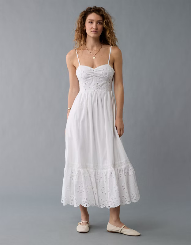 AE Catie Corset Midi Dress | American Eagle Outfitters (US & CA)