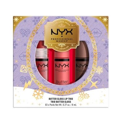 NYX Professional Makeup Butter Lip Gloss Trio Holiday Gift Set - 3pc | Target