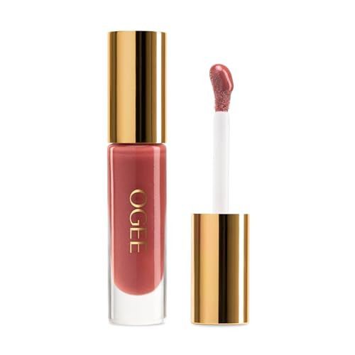 Ogee Beyond Clean Lip Gloss - Certified Organic Lip Gloss for Women - Effortlessly Plump, Hydrate & Add High-Shine Color, Freesia - Desert Rose Shimmer | Amazon (US)