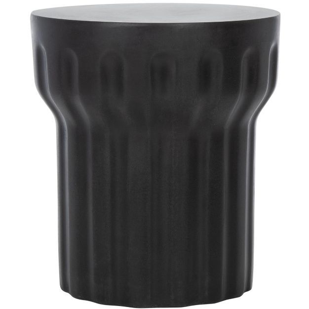 Vesta Indoor/Outdoor Modern Concrete Round Accent Table - Black - Safavieh | Target