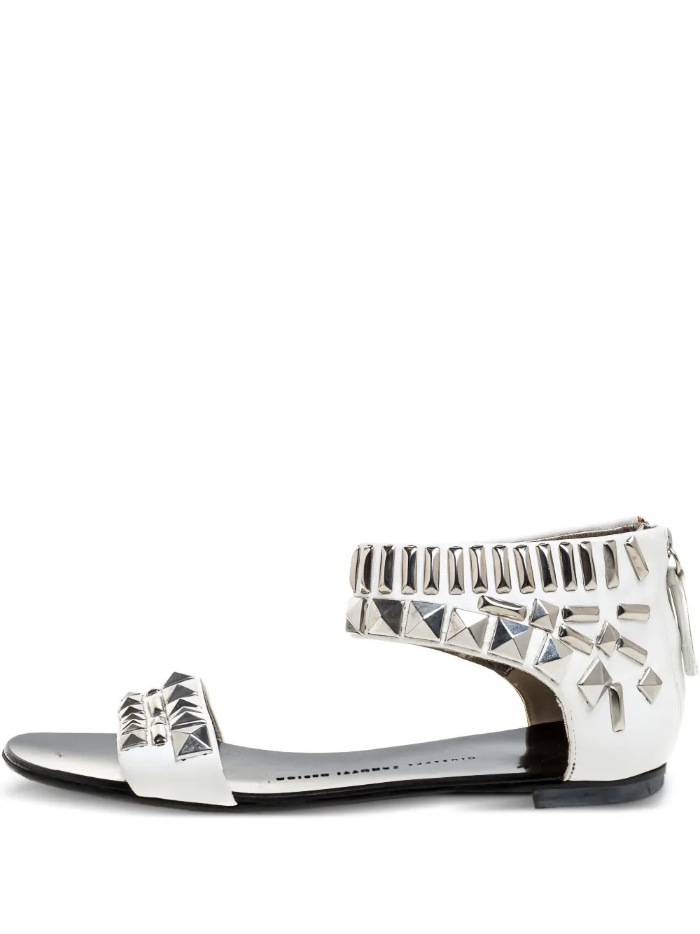 Giuseppe Zanotti Vintage Pre-owned studded flat sandals - White | Farfetch Global