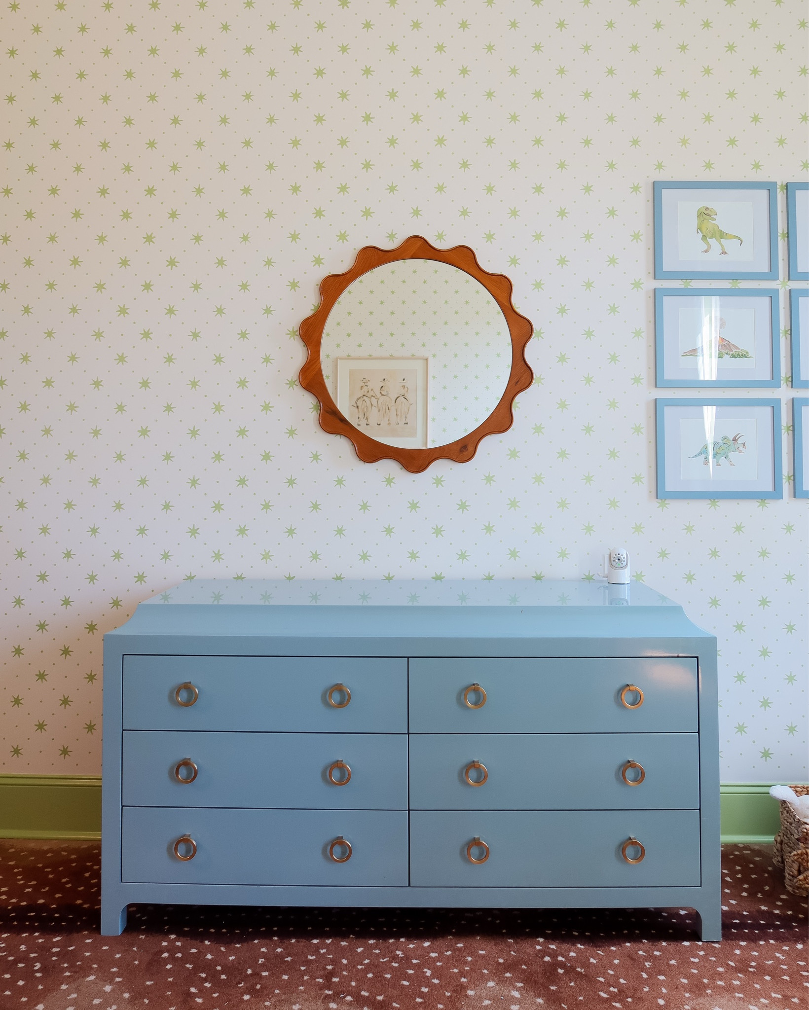 Dresser / mirror | scallop mirror | round mirror | blue dresser | scout | toddler room | boy room | nursery 

#LTKFamily #LTKStyleTip #LTKHome