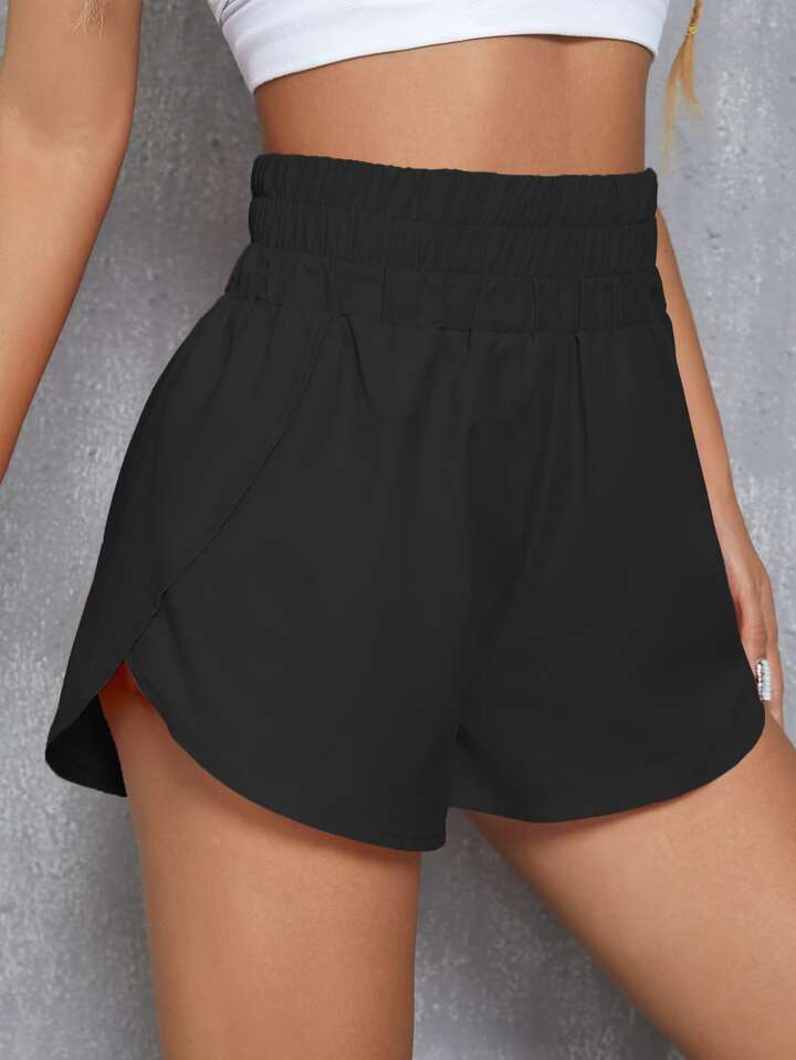 SHEIN Running Wrap Detail Sports Shorts | SHEIN