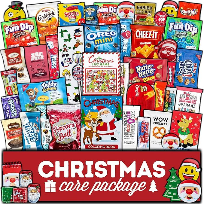 Christmas Care Package (50 Count) Candy Snacks Cookies Bars Chips Holiday Stocking Stuffer Variet... | Amazon (US)