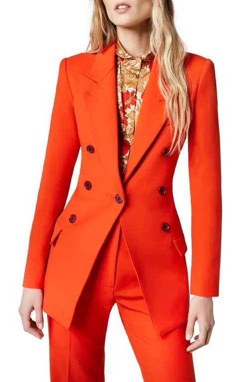 Smythe Women's Double Breasted Blazer in Poppy at Nordstrom, Size 0 | Nordstrom