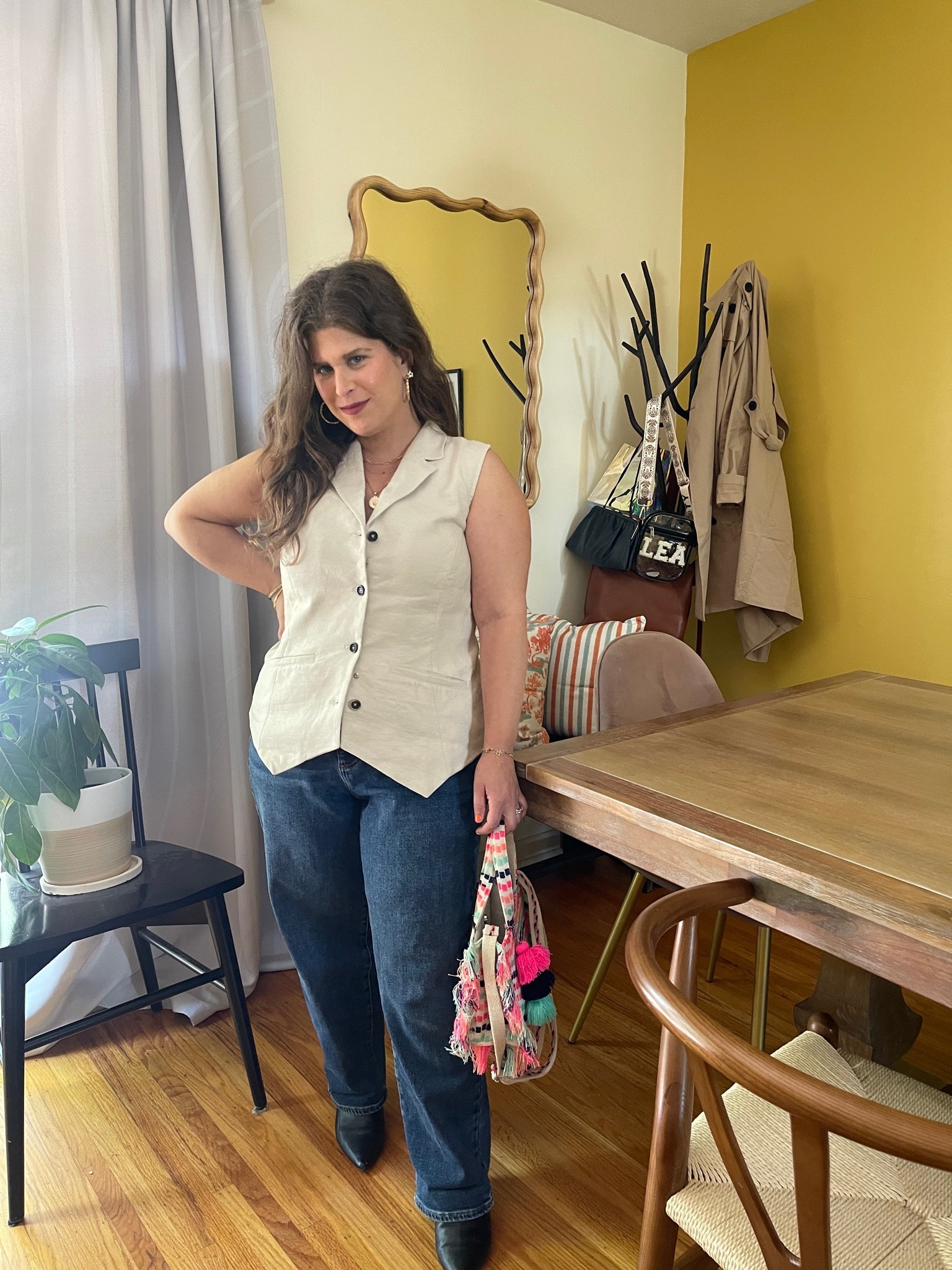 These barrel leg jeans are super cute and trendy. Get your normal size. The vest is linen and such good quality. Size down for a more fitted look 



#LTKStyleTip #LTKWorkwear #LTKFindsUnder100