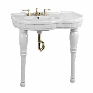 Belle Wall Mount Console Sink White 35.4 " W Bathroom Sink Antique 2 Spindle Legs With Backsplash... | Bed Bath & Beyond
