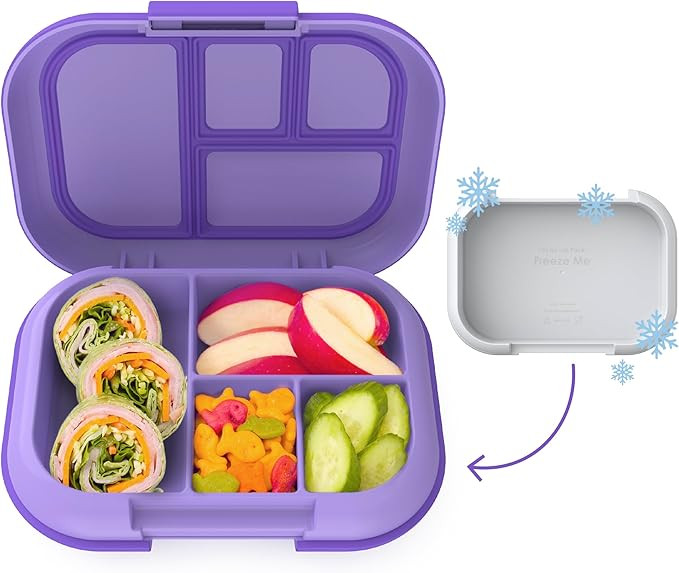 Bentgo Kids Chill Leak-Proof Lunch Box - Included Reusable Ice Pack Keeps Food Cold; 4-Compartmen... | Amazon (US)