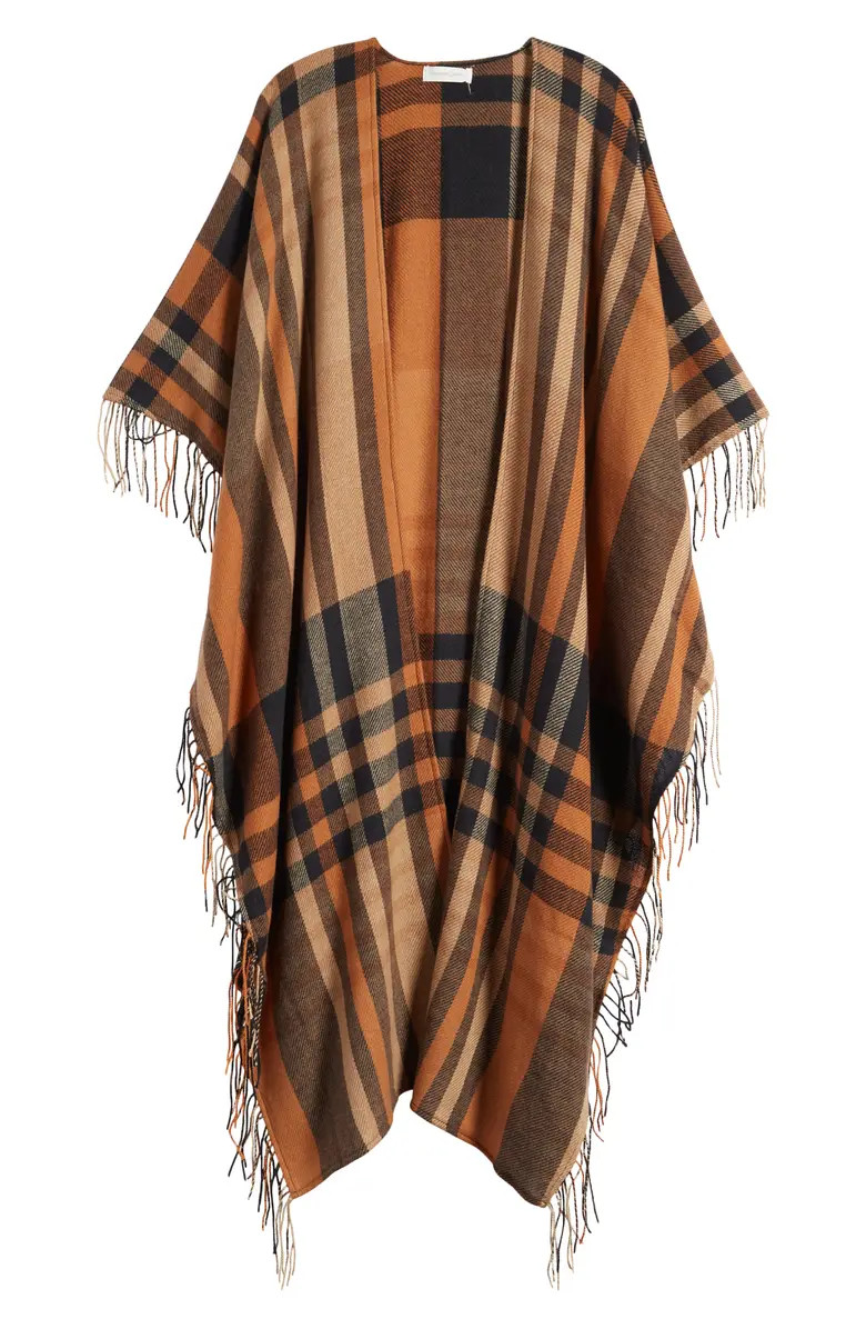 Plaid Fringe Ruana | Nordstrom