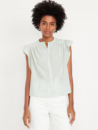 Flutter-Sleeve Button-Down Shirt | Old Navy (US)