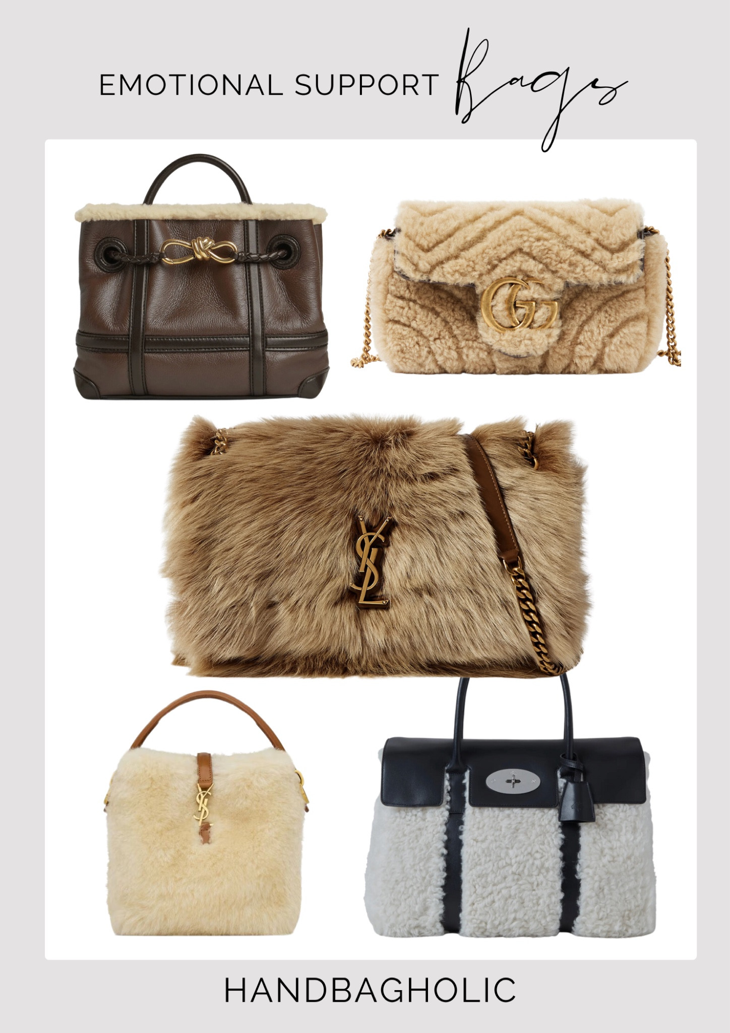 The fluffiest designer bags perfect for random cuddles and emotional support 😄🥹 

#designerbag #designerbags #yslbag #yslbags #yslnikki #bestdesignerbags #designerpurse 

#LTKSeasonal #LTKItBag #LTKHoliday