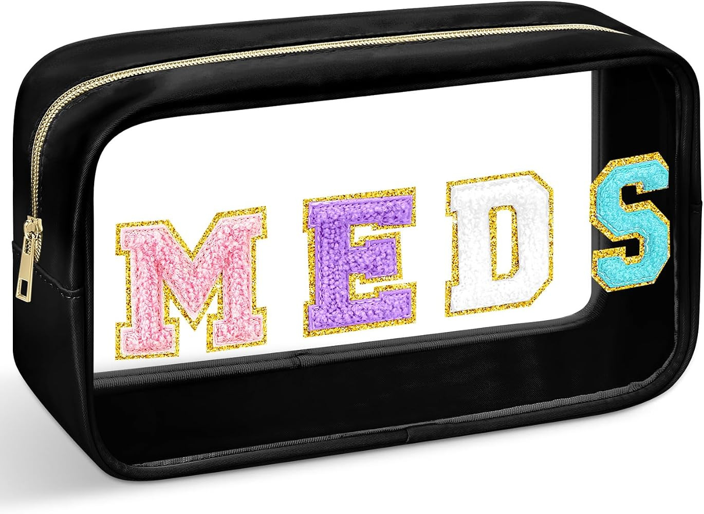 Chenille Letter Bag Nylon Makeup Bag Portable Bag Makeup Cases Preppy Patch Makeup Bag with Zippe... | Amazon (US)