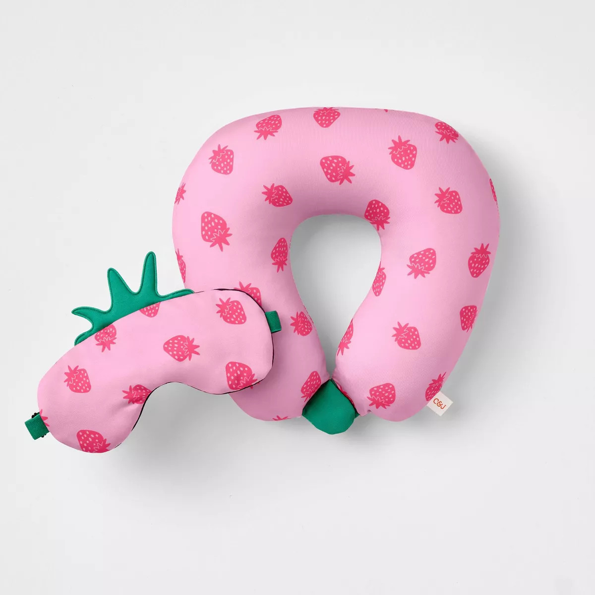 Kids' Neck Pillow and Eye Mask Set Strawberry - Cat & Jack™️ | Target