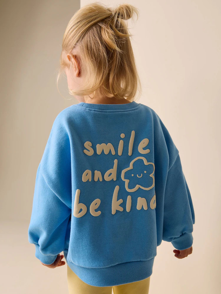 Blue Flower Crew Neck Sweatshirt (3mths-7yrs) | Next US